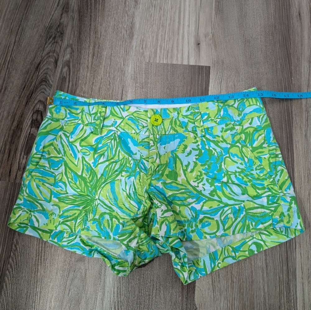 Lilly Pulitzer Size 0, The Walsh Short, Citrus Green Parrot, Bright Summer